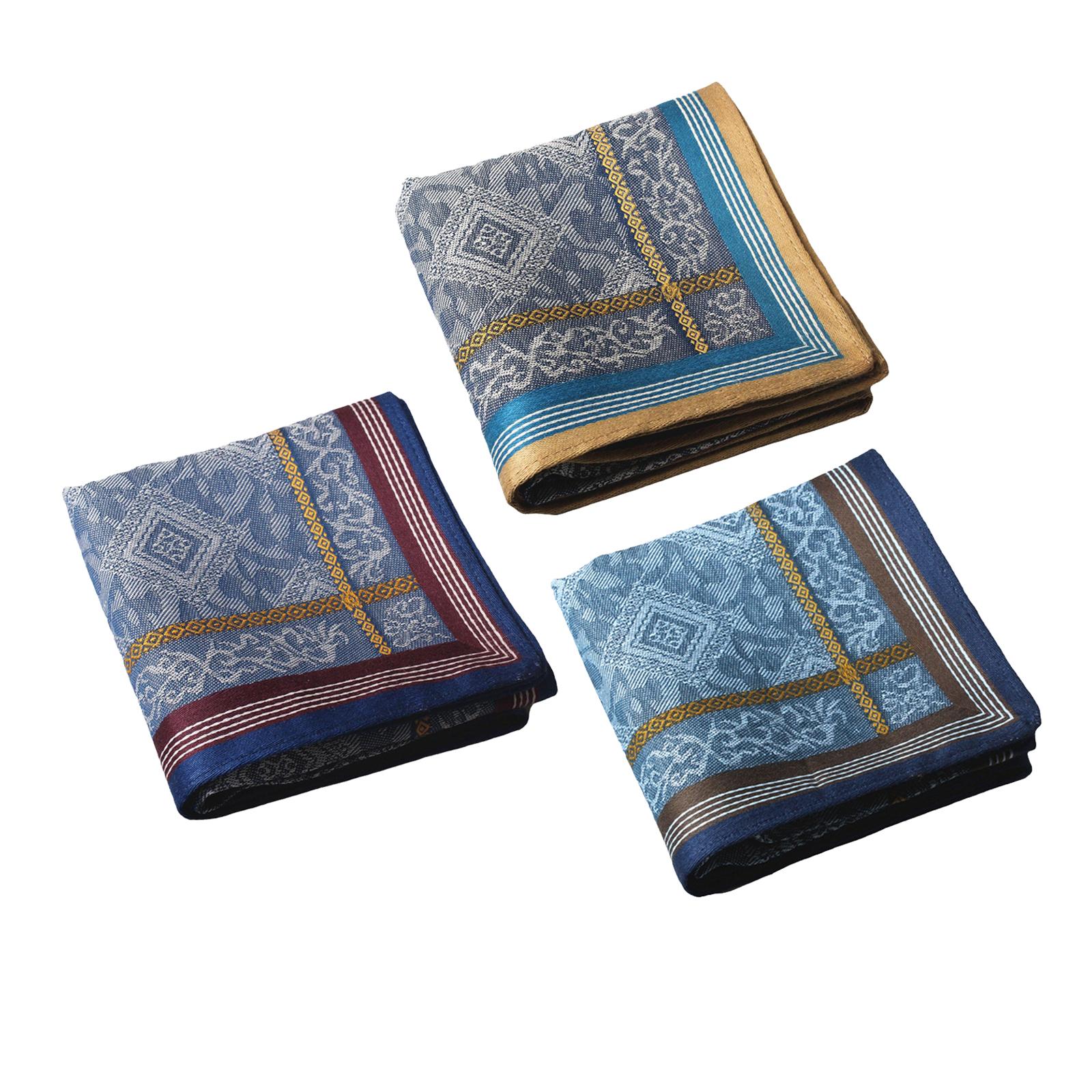 Handkerchief Cotton Men - 3x مناديل جيب رجالية للاحتفالات وللعرسان