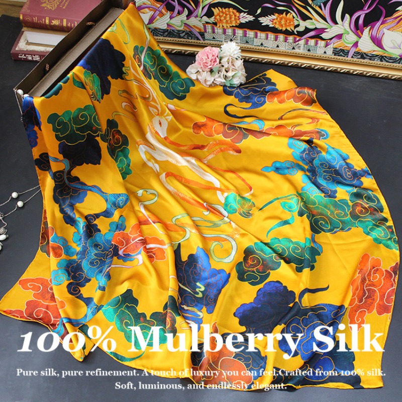 Pashmina Wrap Large - شال حرير فاخر جديد مقاس 110×110