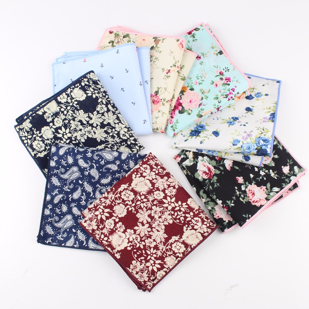 Handkerchief Cotton Men - مناديل قطنية بطبعة زهور للرجال ،