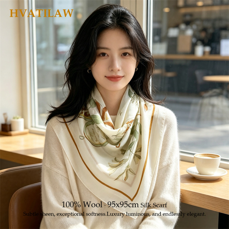 Pashmina Wrap Large - وشاح نسائي فاخر من الصوف 100%،