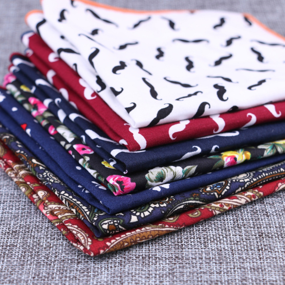 منديل مطبوع على شكل زهور مربعة - مراجعة Handkerchief Cotton Men وسعره