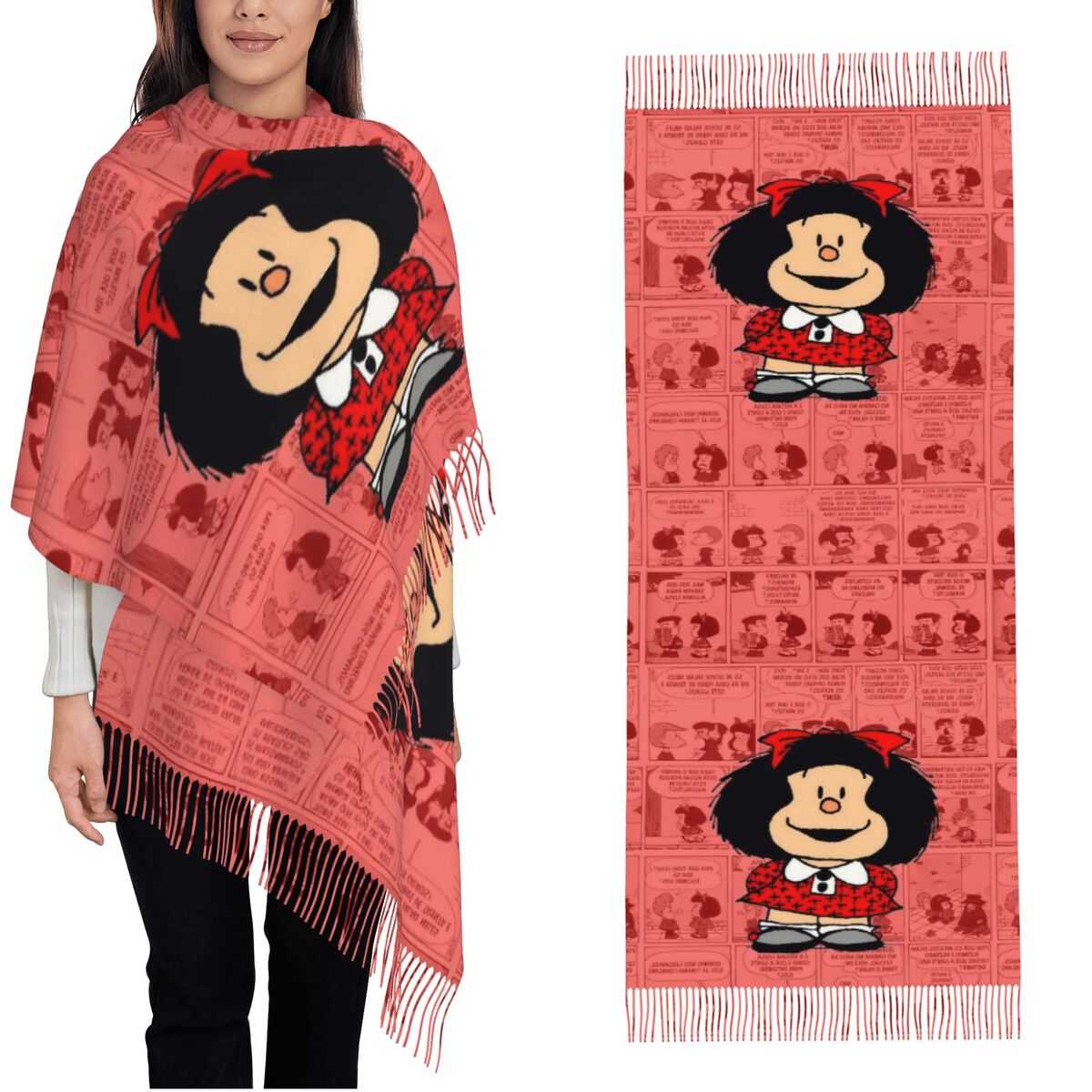 وشاح نسائي شرابة Mafalfallas ك - مراجعة Pashmina Wrap Large وسعره
