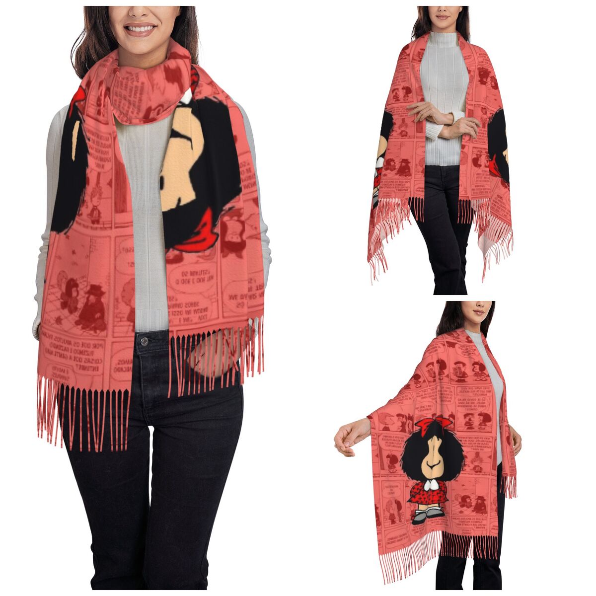 وشاح نسائي شرابة Mafalfallas ك - مراجعة Pashmina Wrap Large وسعره