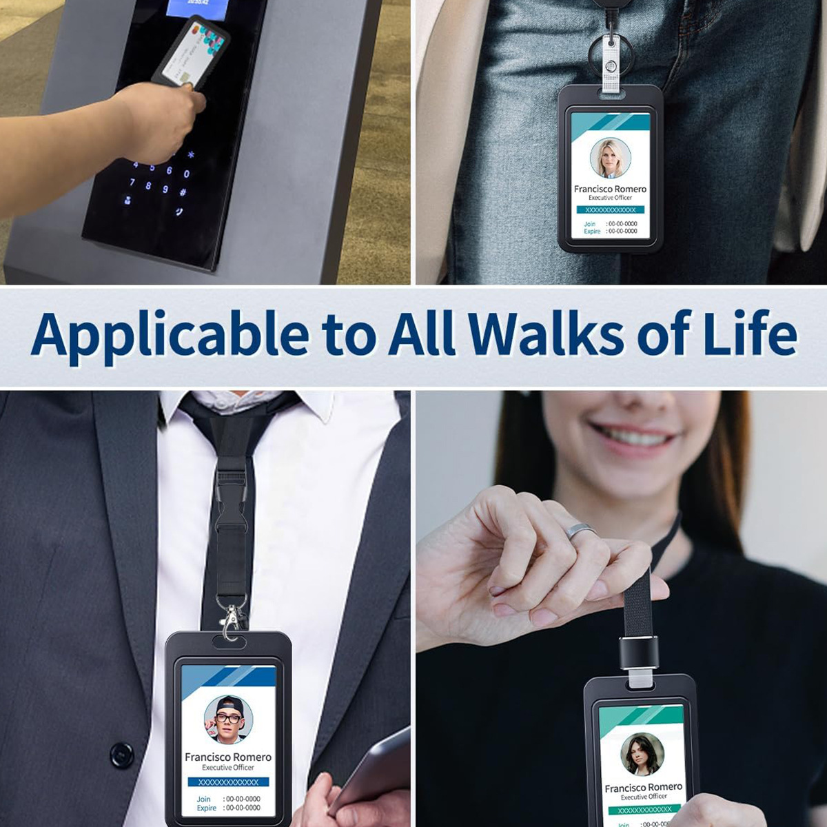 3 قطع حامل شارة بلاستيكي للموظ - مراجعة Lanyard Badge Holder وسعره