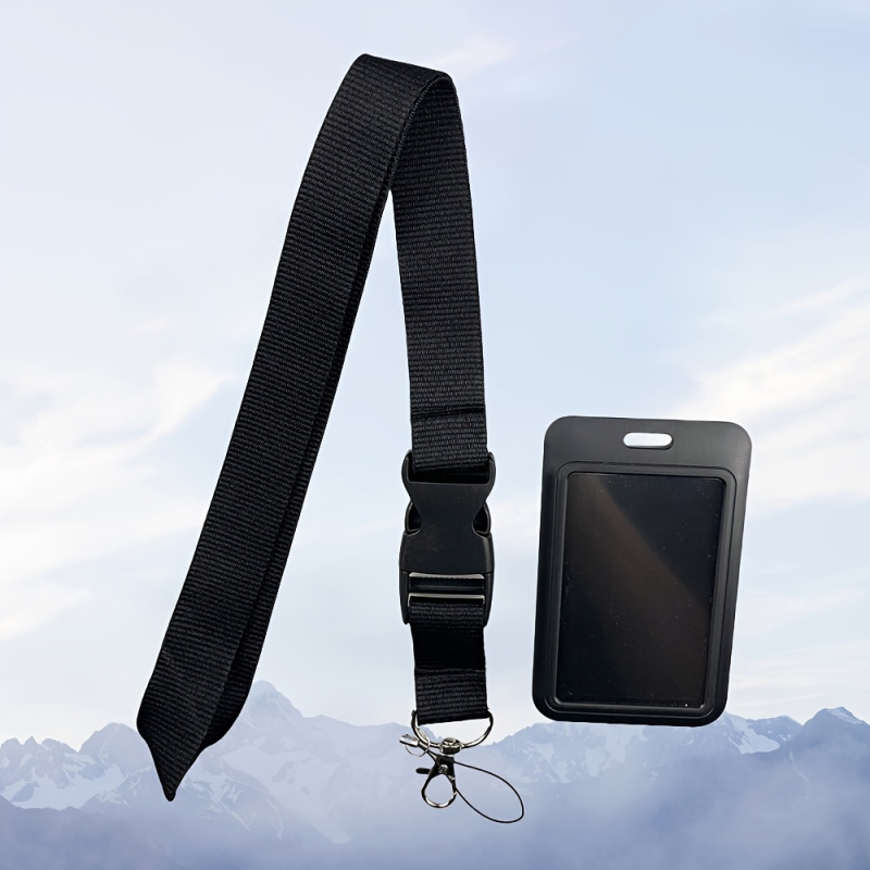 حامل بطاقة تعريف أسود مع حزام  - مراجعة Lanyard Badge Holder وسعره