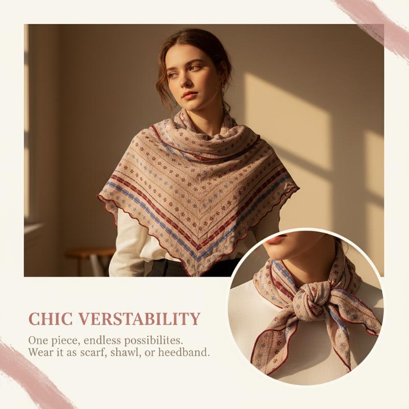 وشاح مثلث من القطن والكتان بطب - مراجعة Bandana Cotton وسعره